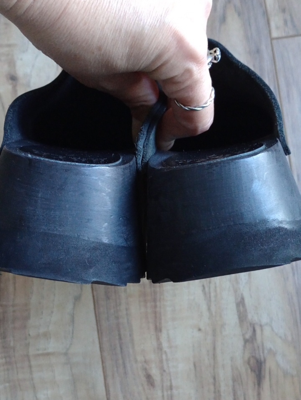 Bryr Clogs Mules Black Leather Chunky Minimalist Size 7 - Picture 3 of 9